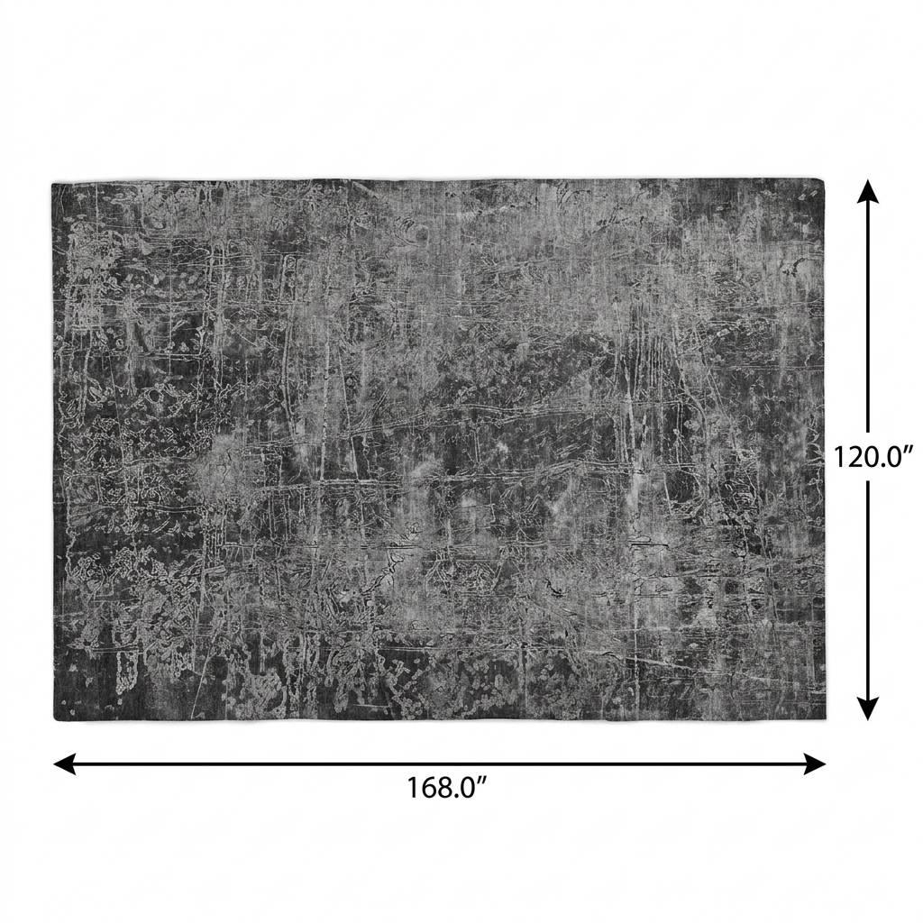 10' X 14' Gray And Charcoal Abstract Shag Washable Area Rug With UV Protection - HomeRoots - Flyclothing LLC