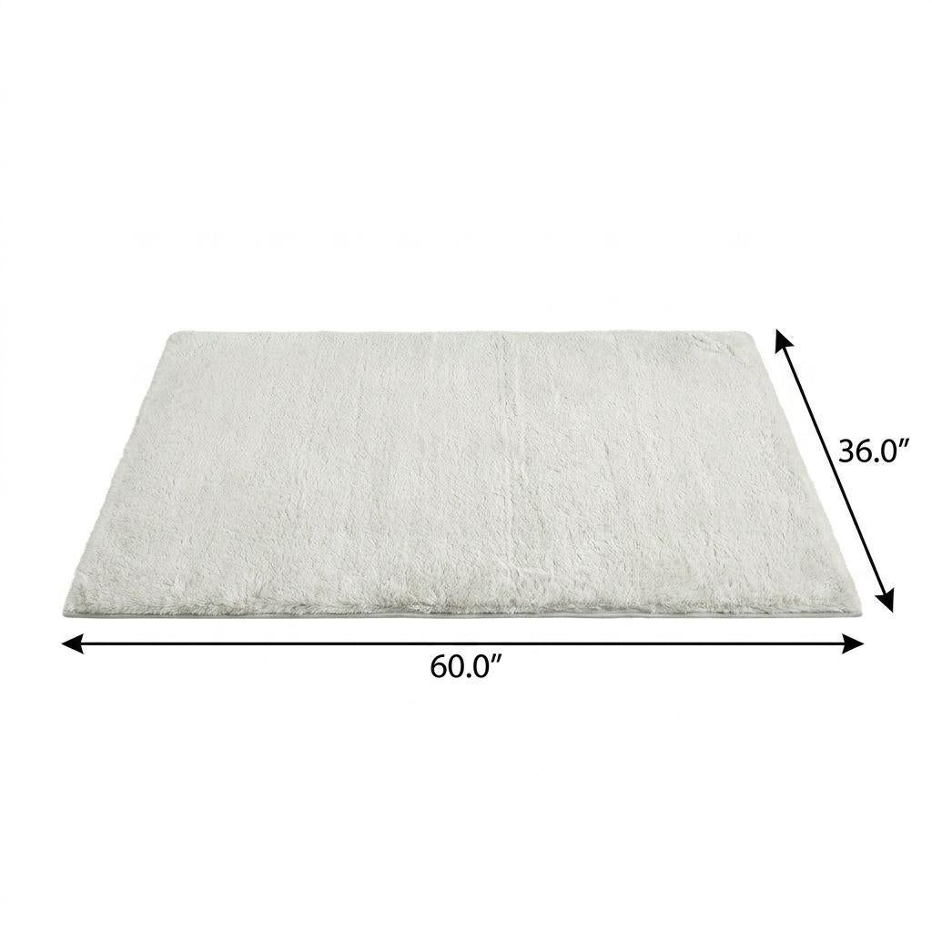 3' X 5' Ivory And Gray Abstract Shag Washable Area Rug With UV Protection - HomeRoots - Flyclothing LLC
