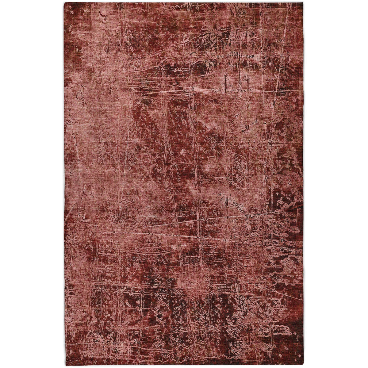 3' X 5' Merlot And Charcoal Abstract Shag Washable Area Rug With UV Protection - HomeRoots - Flyclothing LLC