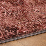 3' X 5' Merlot And Charcoal Abstract Shag Washable Area Rug With UV Protection - HomeRoots - Flyclothing LLC