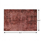 3' X 5' Merlot And Charcoal Abstract Shag Washable Area Rug With UV Protection - HomeRoots - Flyclothing LLC
