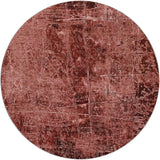 8' Merlot And Charcoal Abstract Shag Washable Round Rug With UV Protection - HomeRoots - Flyclothing LLC