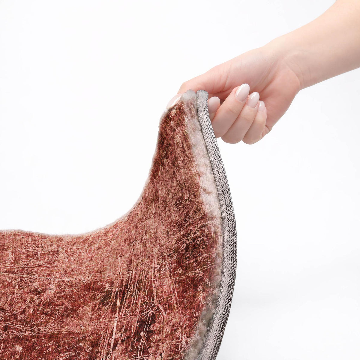 9' X 12' Merlot And Charcoal Abstract Shag Washable Area Rug With UV Protection - HomeRoots - Flyclothing LLC