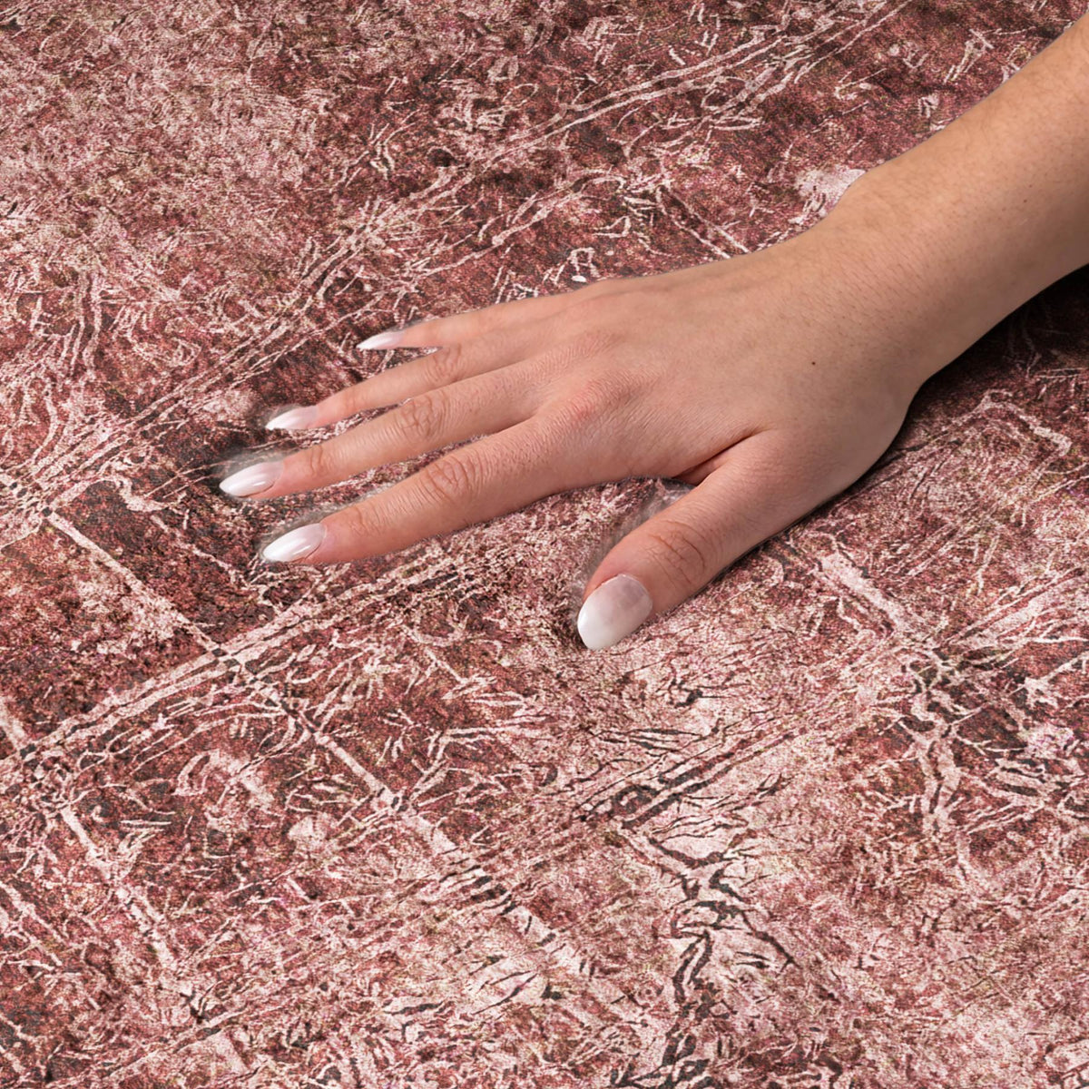 9' X 12' Merlot And Charcoal Abstract Shag Washable Area Rug With UV Protection - HomeRoots - Flyclothing LLC