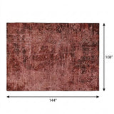 9' X 12' Merlot And Charcoal Abstract Shag Washable Area Rug With UV Protection - HomeRoots - Flyclothing LLC