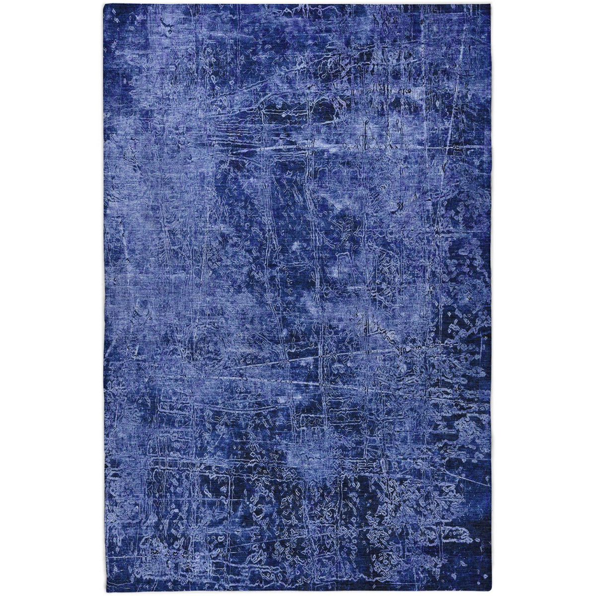 8' X 10' Navy Blue And Ivory Abstract Shag Washable Area Rug With UV Protection - HomeRoots - Flyclothing LLC