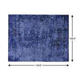 9' X 12' Navy Blue And Ivory Abstract Shag Washable Area Rug With UV Protection - HomeRoots - Flyclothing LLC