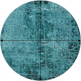 8' Teal And Ivory Abstract Shag Washable Round Rug With UV Protection - HomeRoots - Flyclothing LLC