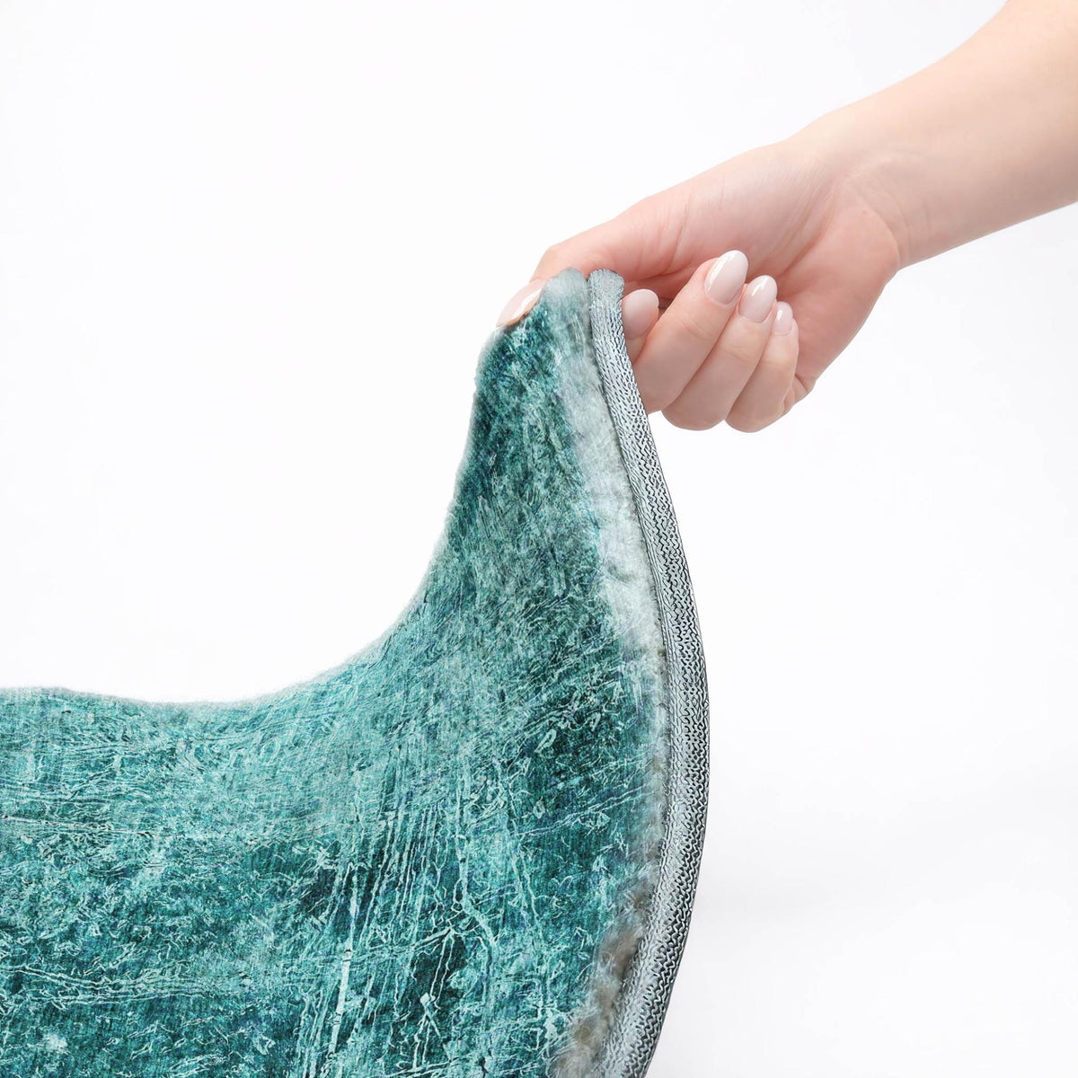 8' X 10' Teal And Ivory Abstract Shag Washable Area Rug With UV Protection - HomeRoots - Flyclothing LLC