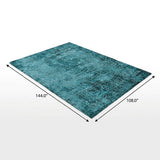 9' X 12' Teal And Ivory Abstract Shag Washable Area Rug With UV Protection - HomeRoots - Flyclothing LLC