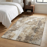 3' X 5' Beige And Ivory Floral Shag Washable Area Rug With UV Protection - HomeRoots - Flyclothing LLC