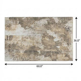 3' X 5' Beige And Ivory Floral Shag Washable Area Rug With UV Protection - HomeRoots - Flyclothing LLC