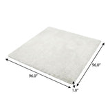 8' Beige And Ivory Floral Shag Washable Round Rug With UV Protection - HomeRoots - Flyclothing LLC