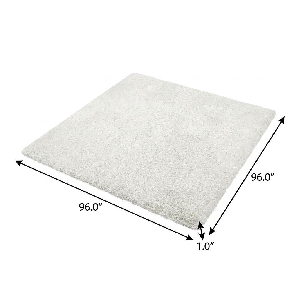 8' Beige And Ivory Floral Shag Washable Round Rug With UV Protection - HomeRoots - Flyclothing LLC