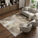 8' X 10' Beige And Ivory Floral Shag Washable Area Rug With UV Protection - HomeRoots - Flyclothing LLC