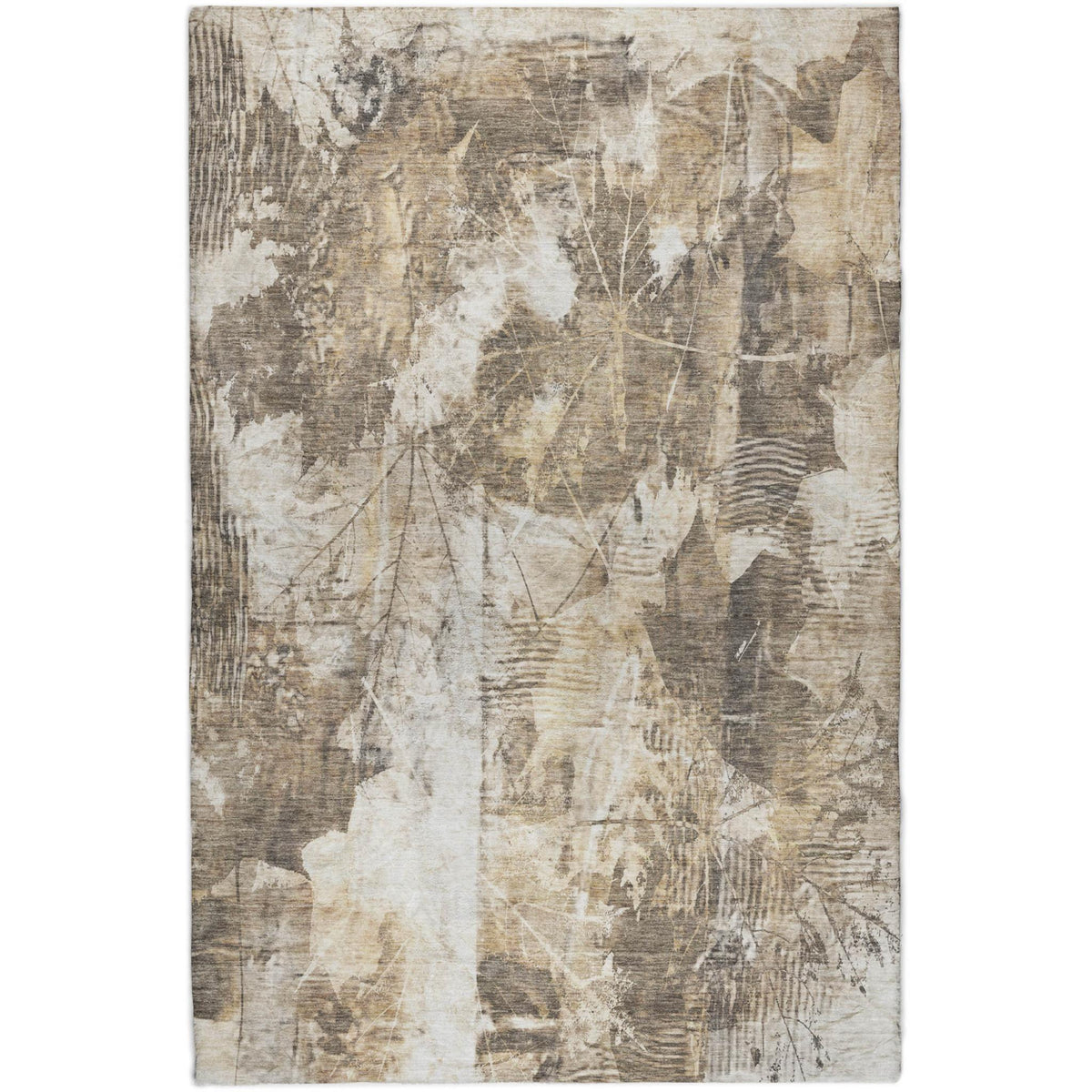 8' X 10' Beige And Ivory Floral Shag Washable Area Rug With UV Protection - HomeRoots - Flyclothing LLC