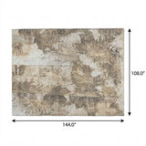 9' X 12' Beige And Ivory Floral Shag Washable Area Rug With UV Protection - HomeRoots - Flyclothing LLC
