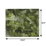 8' X 10' Green And Charcoal Floral Shag Washable Area Rug With UV Protection - HomeRoots - Flyclothing LLC