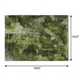 10' X 14' Green And Charcoal Floral Shag Washable Area Rug With UV Protection - HomeRoots - Flyclothing LLC