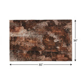 3' X 5' Orange And Charcoal Floral Shag Washable Area Rug With UV Protection - HomeRoots - Flyclothing LLC