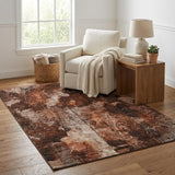 5' X 8' Orange And Charcoal Floral Shag Washable Area Rug With UV Protection - HomeRoots - Flyclothing LLC