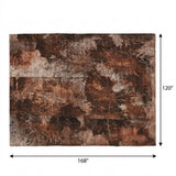 10' X 14' Orange And Charcoal Floral Shag Washable Area Rug With UV Protection - HomeRoots - Flyclothing LLC