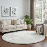 8' Taupe And Beige Floral Shag Washable Round Rug With UV Protection - HomeRoots - Flyclothing LLC