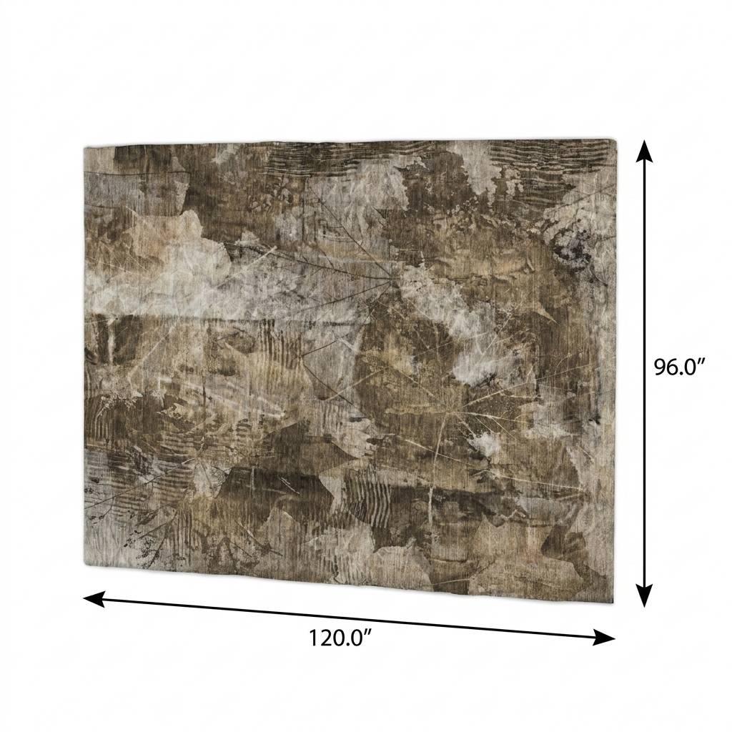 8' X 10' Taupe And Beige Floral Shag Washable Area Rug With UV Protection - HomeRoots - Flyclothing LLC