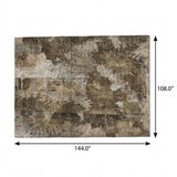 9' X 12' Taupe And Beige Floral Shag Washable Area Rug With UV Protection - HomeRoots - Flyclothing LLC