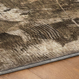 10' X 14' Taupe And Beige Floral Shag Washable Area Rug With UV Protection - HomeRoots - Flyclothing LLC