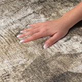 10' X 14' Taupe And Beige Floral Shag Washable Area Rug With UV Protection - HomeRoots - Flyclothing LLC