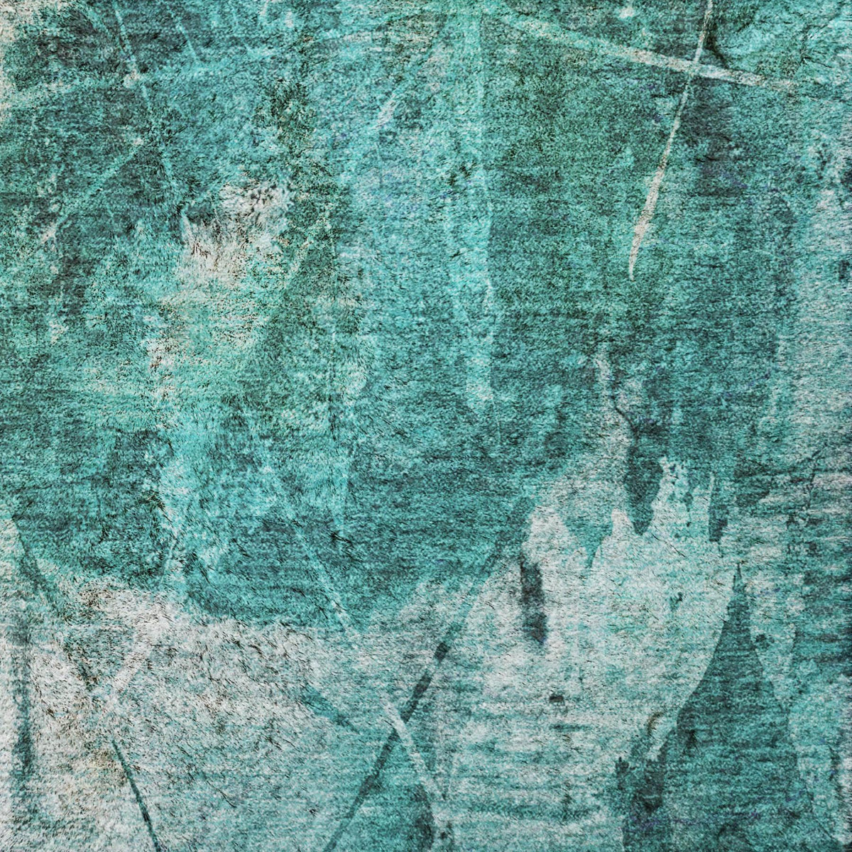 5' X 8' Teal And Ivory Floral Shag Washable Area Rug With UV Protection - HomeRoots - Flyclothing LLC