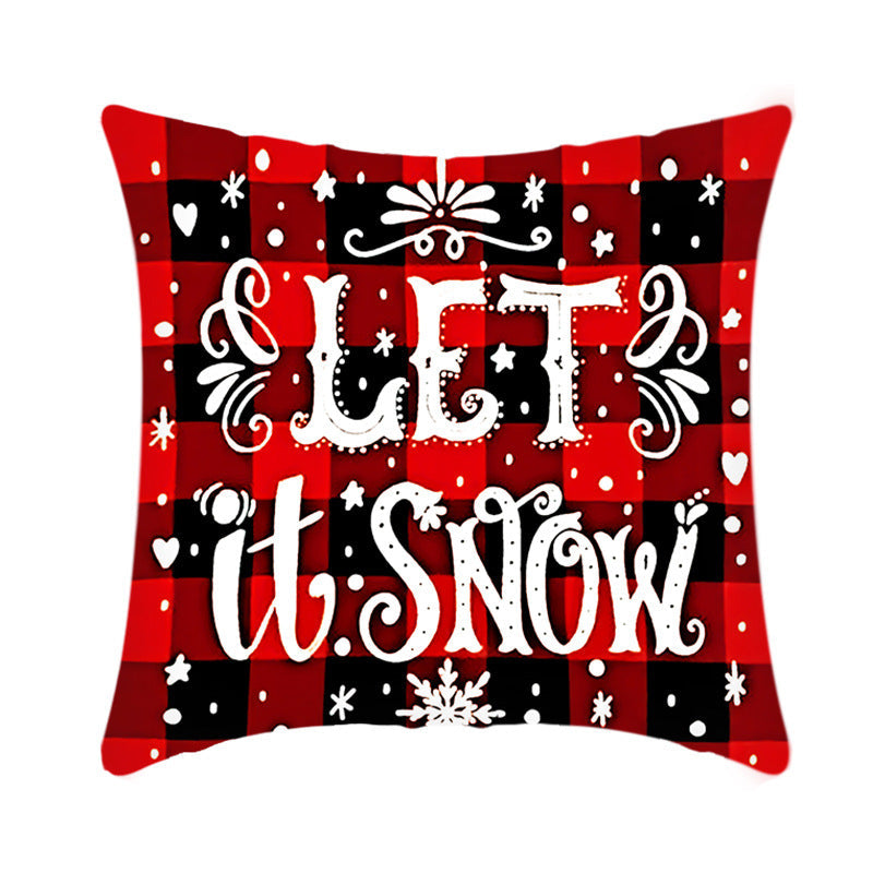 Merry Christmas Cushion Cover 45cm Elk Santa Claus Short Plush Sofa Pillow Cover Home Decor Pillowcase Christmas Decoration - My Store - Flyclothing LLC