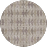 8' Beige And Gray Geometric Shag Washable Round Rug With UV Protection - HomeRoots - Flyclothing LLC