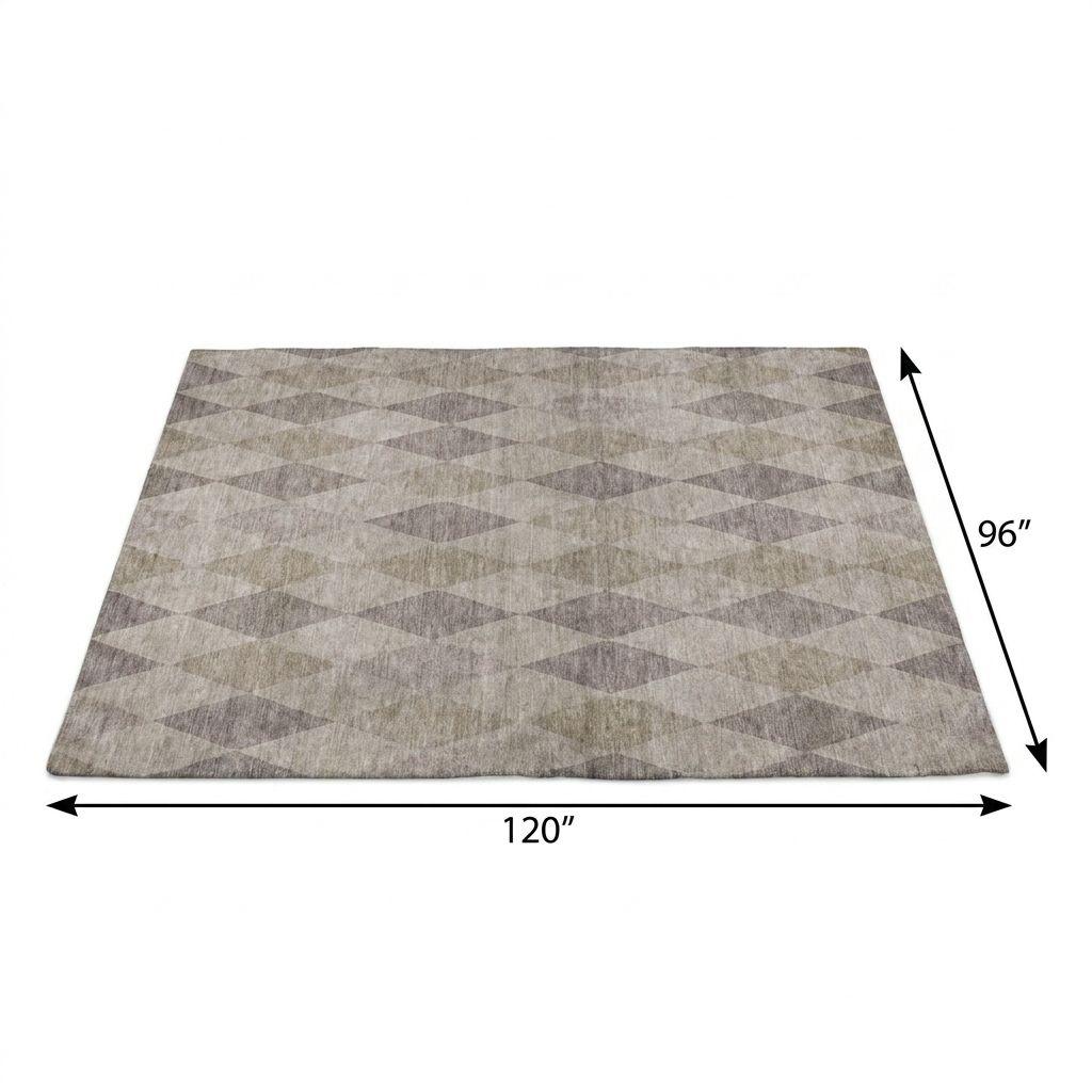 8' X 10' Beige And Gray Geometric Shag Washable Area Rug With UV Protection - HomeRoots - Flyclothing LLC