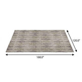10' X 14' Beige And Gray Geometric Shag Washable Area Rug With UV Protection - HomeRoots - Flyclothing LLC