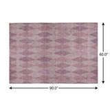 5' X 8' Blush And Mauve Geometric Shag Washable Area Rug With UV Protection - HomeRoots - Flyclothing LLC