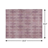 8' X 10' Blush And Mauve Geometric Shag Washable Area Rug With UV Protection - HomeRoots - Flyclothing LLC