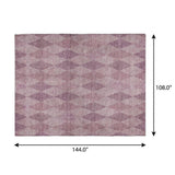 9' X 12' Blush And Mauve Geometric Shag Washable Area Rug With UV Protection - HomeRoots - Flyclothing LLC
