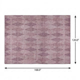 10' X 14' Blush And Mauve Geometric Shag Washable Area Rug With UV Protection - HomeRoots - Flyclothing LLC