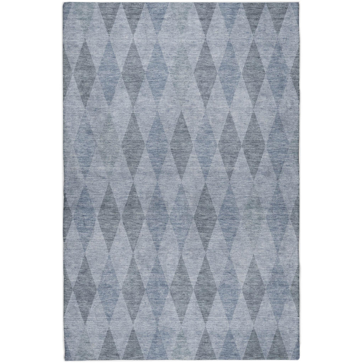 3' X 5' Denim Blue And Gray Geometric Shag Washable Area Rug With UV Protection - HomeRoots - Flyclothing LLC