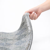 3' X 5' Denim Blue And Gray Geometric Shag Washable Area Rug With UV Protection - HomeRoots - Flyclothing LLC
