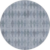8' Denim Blue And Gray Geometric Shag Washable Round Rug With UV Protection - HomeRoots - Flyclothing LLC
