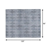 8' X 10' Denim Blue And Gray Geometric Shag Washable Area Rug With UV Protection - HomeRoots - Flyclothing LLC