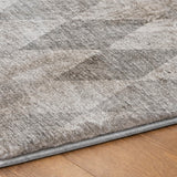8' Gray And Charcoal Geometric Shag Washable Round Rug With UV Protection - HomeRoots - Flyclothing LLC