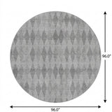 8' Gray And Charcoal Geometric Shag Washable Round Rug With UV Protection - HomeRoots - Flyclothing LLC