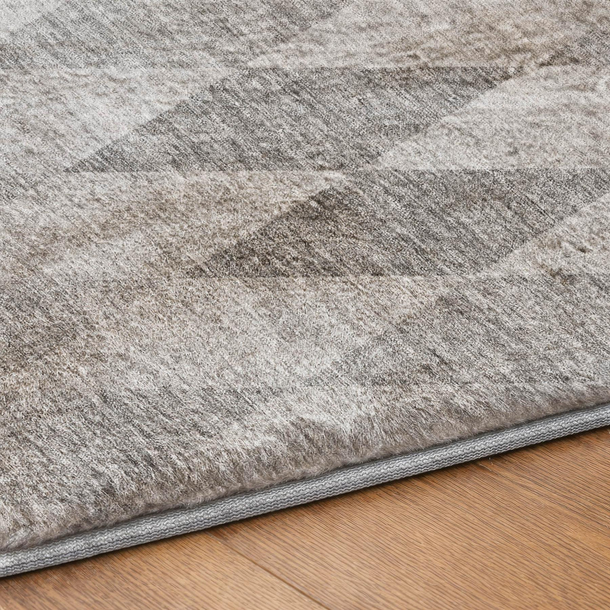 10' X 14' Gray And Charcoal Geometric Shag Washable Area Rug With UV Protection - HomeRoots - Flyclothing LLC