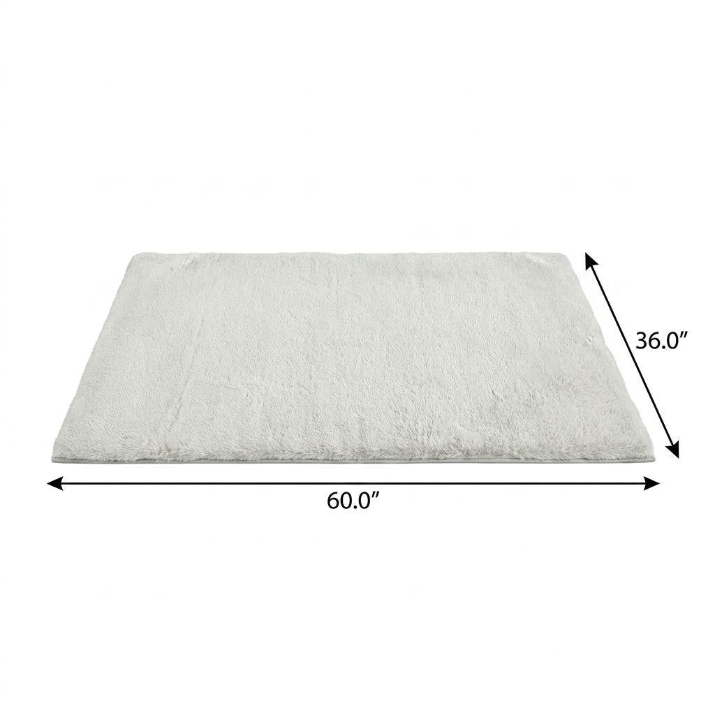 3' X 5' Ivory And Gray Geometric Shag Washable Area Rug With UV Protection - HomeRoots - Flyclothing LLC