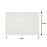 5' X 8' Ivory And Gray Geometric Shag Washable Area Rug With UV Protection - HomeRoots - Flyclothing LLC