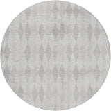 8' Ivory And Gray Geometric Shag Washable Round Rug With UV Protection - HomeRoots - Flyclothing LLC